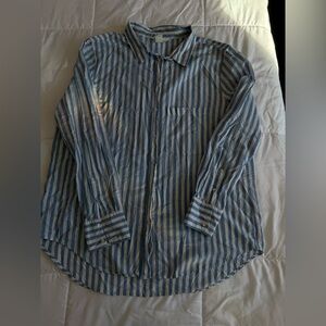 H&M Woman’s Casual Blue and White Striped Shirt